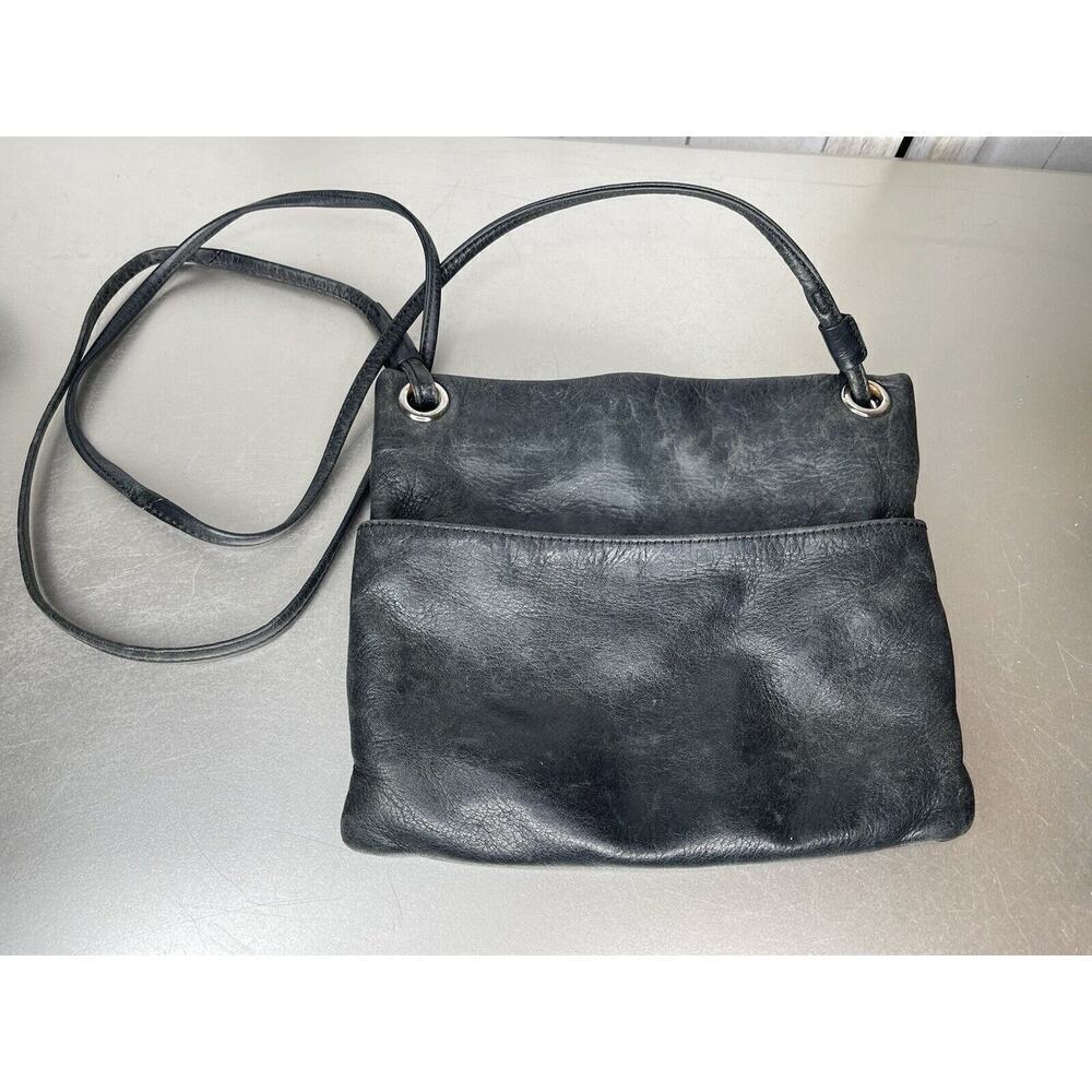 Margot Crossbody Bag Black Leather Distressed Classic Bag Boho Casual Classic